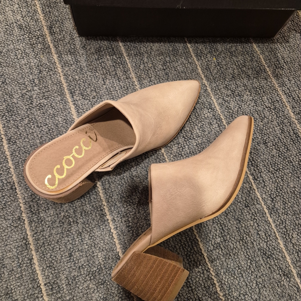 CCOCCI Women's Pointed-toe Mules